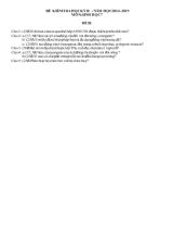 Đề kiểm tra học kỳ 2 - Năm học 2014 -2015 môn sinh học 7